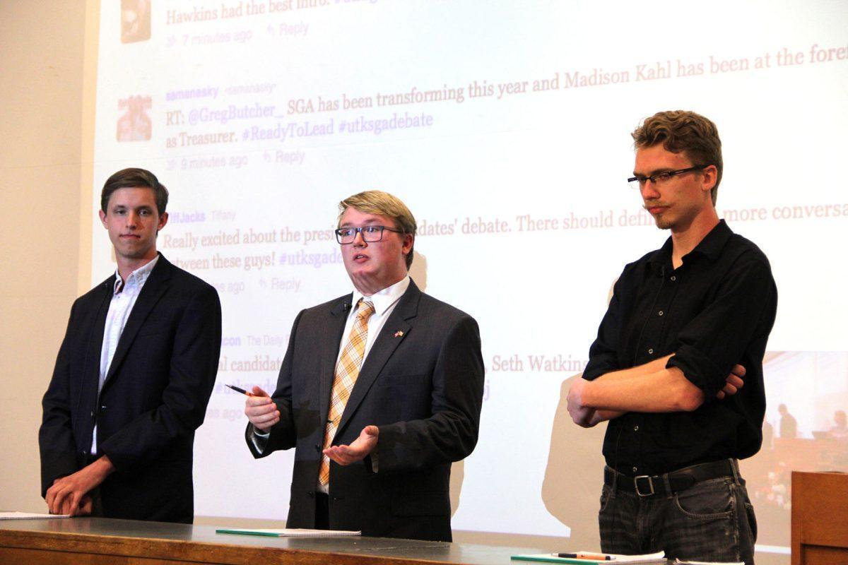 SGA Presidential canidates: Will Freeman, Seth Watkins, Grayson Hawkins