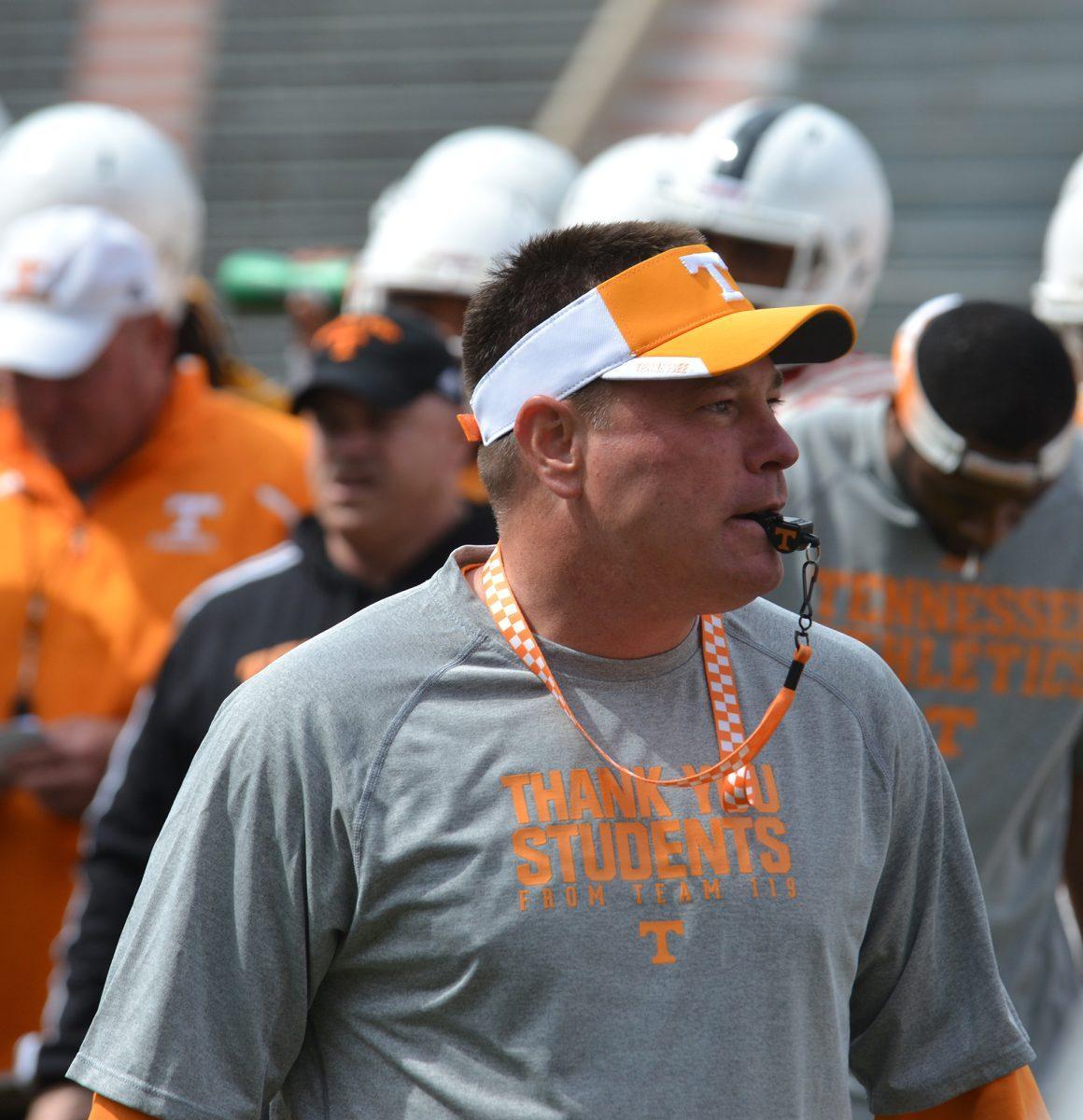 Despite fans' enthusiasm, head coach Butch Jones is apprehensive about expectations for his team's performance in the 2015 season. Kick-off for the Orange and White spring preview game is at 4 p.m on Saturday.