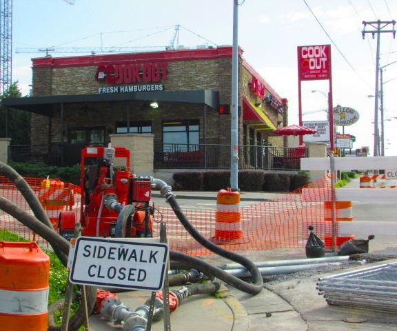 Construction occurring on Cumberland.
