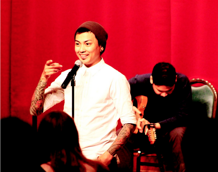 Asia with brother-in-law and guitarist Jollan performs spoken word poetry as part of his The Asia Project tour April 14 in the UC Ballroom.