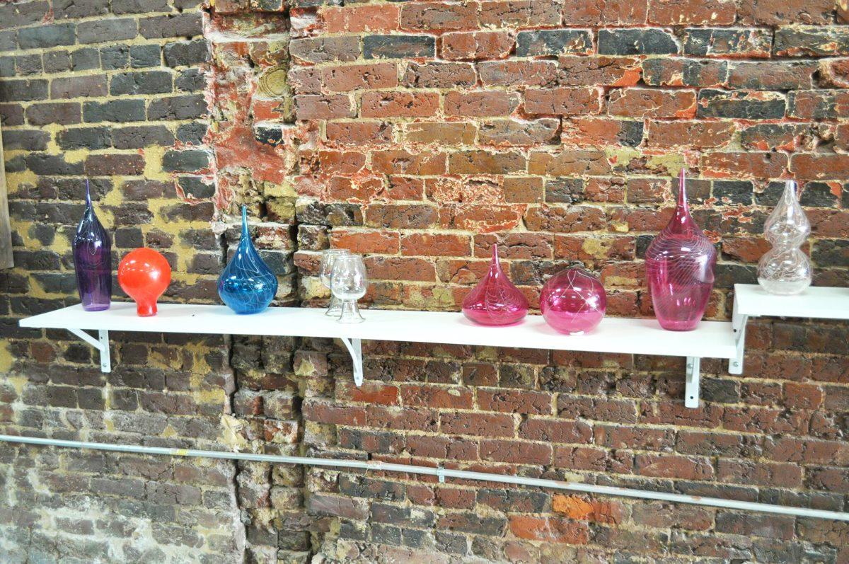Some of the work on display inside the Matthew Cummings studio in the Old City.