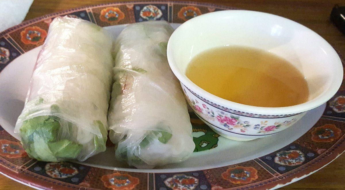 Pork Banh Mi and pork spring rolls from Bida Saigon