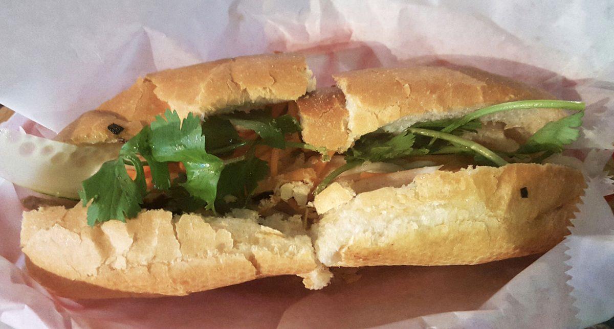 Pork Banh Mi and pork spring rolls from Bida Saigon