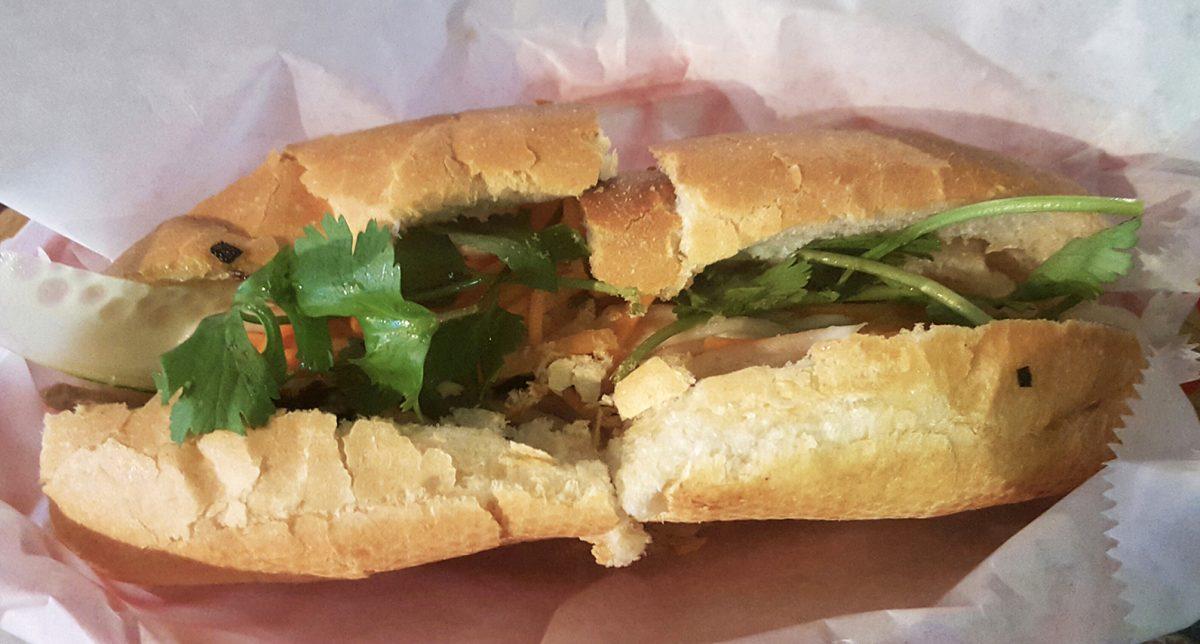 Pork Banh Mi and pork spring rolls from Bida Saigon