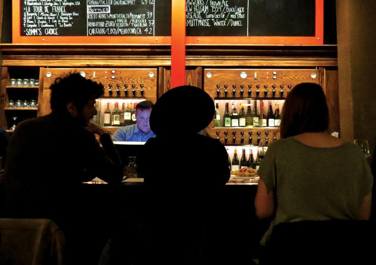 The wine bar combines the friendliness of a regular bar with the high brow class of fine wines.