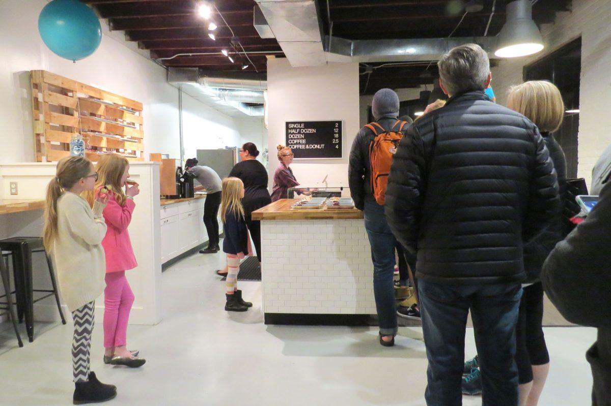 Makers Donuts is housed in a cozy, urban space adjacent to Remedy Coffee Shop on Tyson Street.