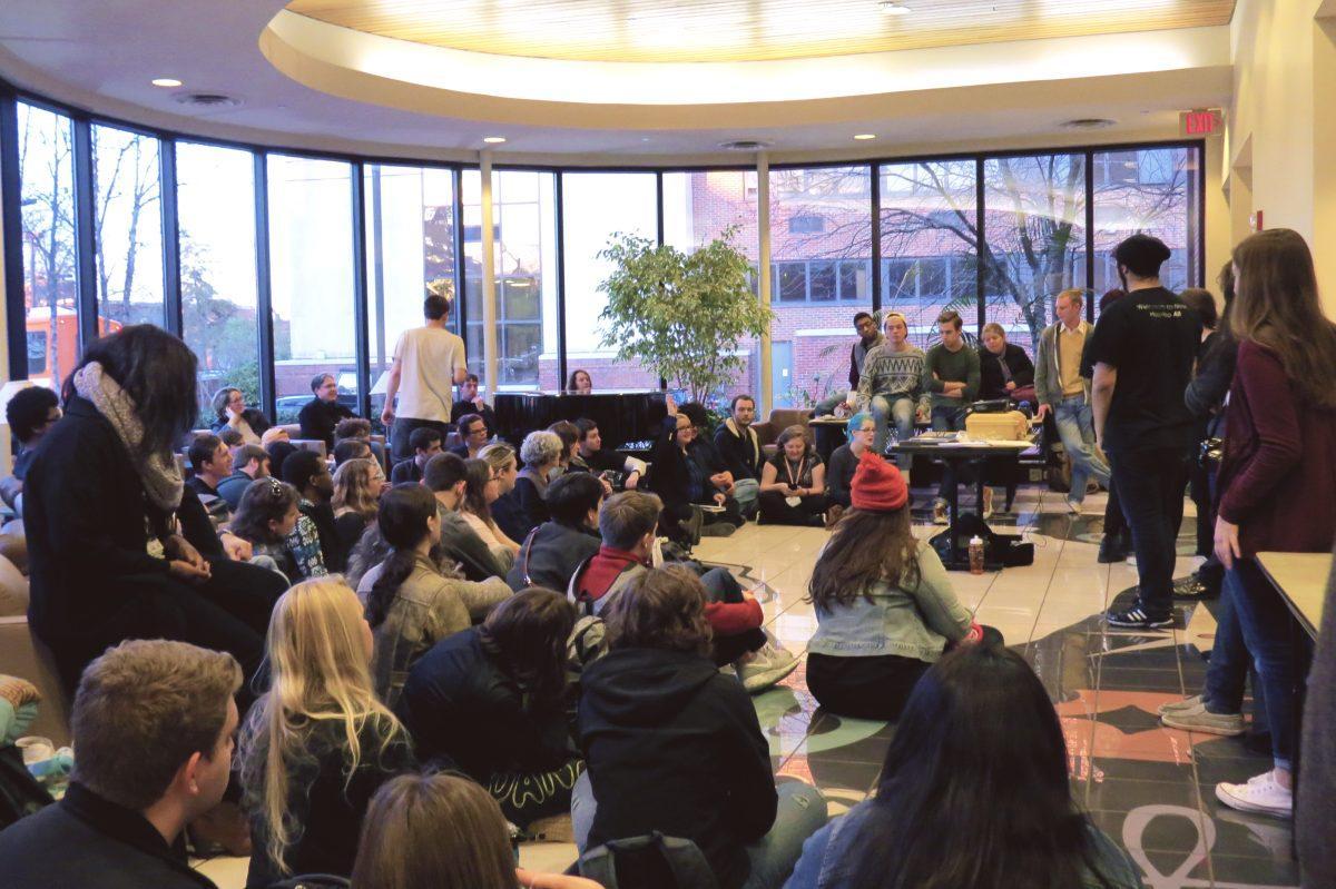 Many students sat in and attended the Diversity Meeting led by the Chancellor's Cabinet held at the Frieson Black Cultural Center.