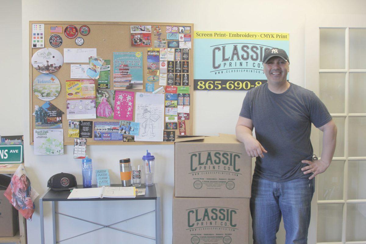 Classic Print Company, located on Kingston Pike, does many assignments for UTK student groups including the UT Swim Team and the greek community.