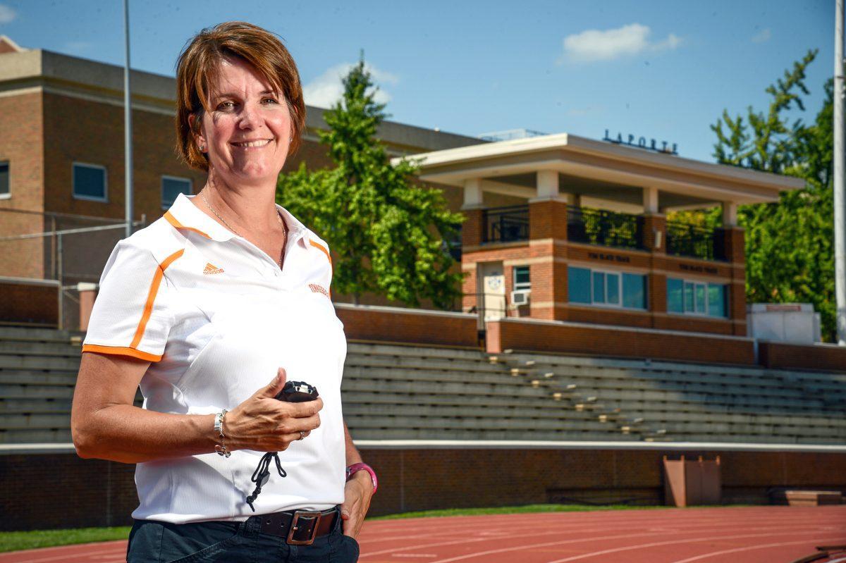 Portrait of Director of Track and Field and Cross Country Beth Alford-Sullivan in Knoxville, TN.