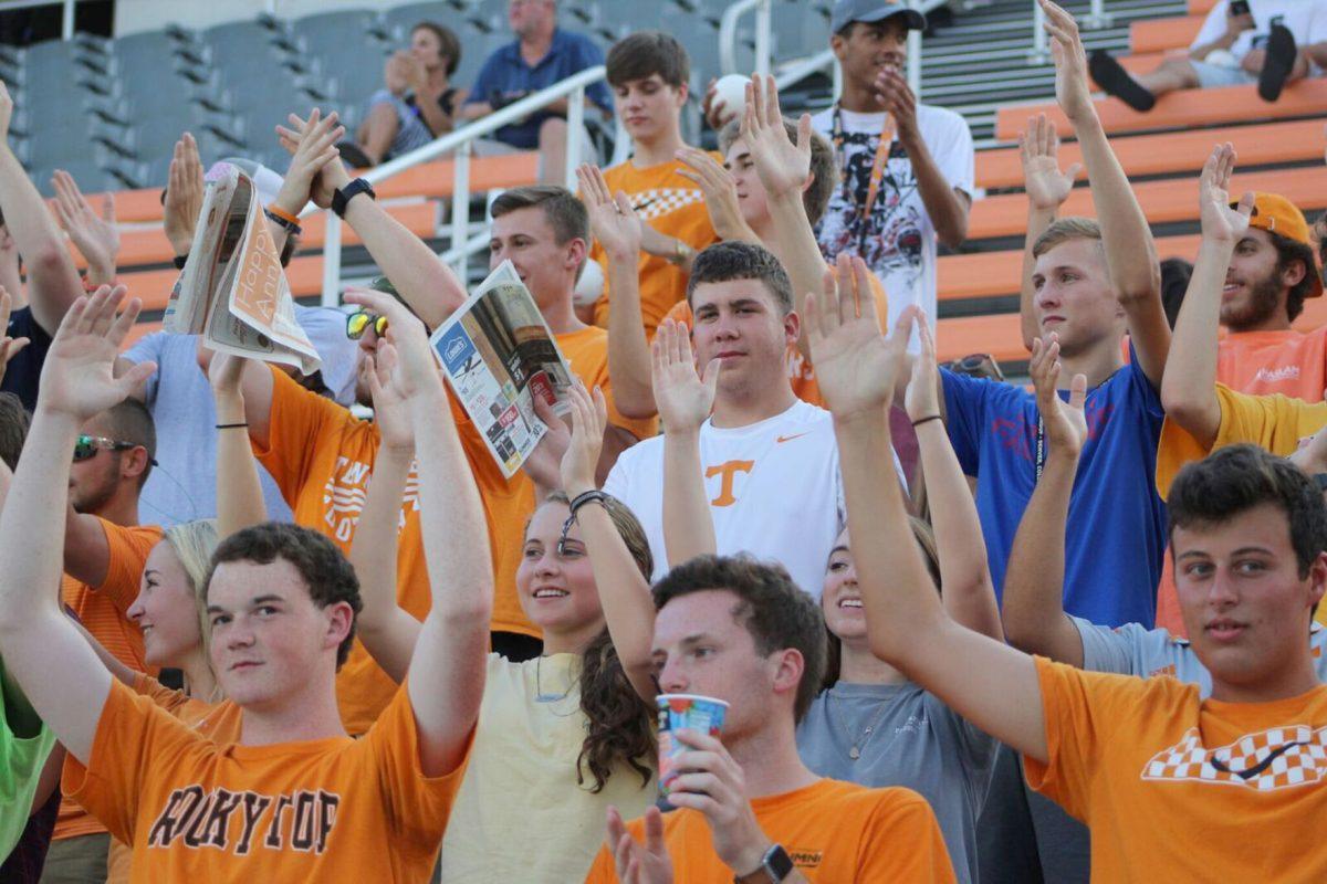 The Regal Rowdies attend every soccer game and lead the crowd in chants to cheer on the Vols.