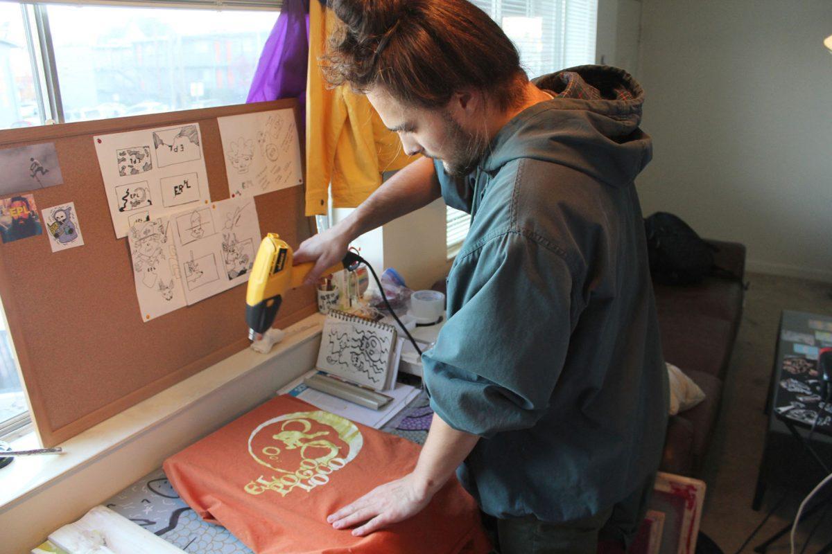 Dalton Smith is a part of two pogo sticking groups and makes prints for El Pogo Loco.