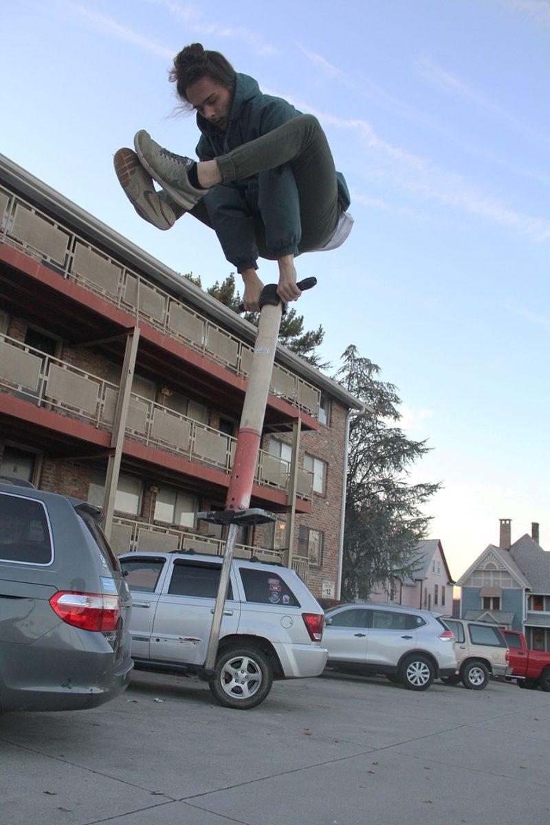 Dalton Smith is a part of two pogo sticking groups and makes prints for El Pogo Loco.