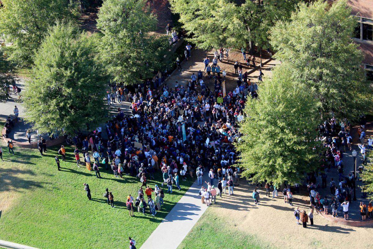 Students began protesting the election of Donald Trump on Nov. 10, 2016.