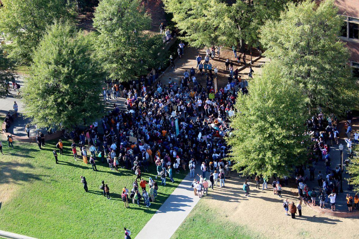 Students began protesting the election of Donald Trump on Nov. 10, 2016.