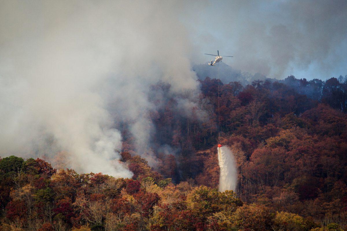 Wildfires spread throughout Tennessee due to the dry conditions.