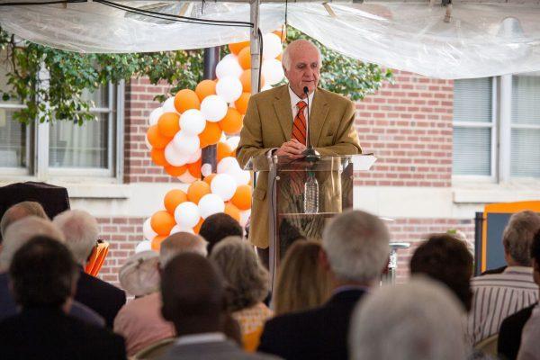 John D. Tickle speaks at the official renaming of the John D. Tickle College of Engineering. Thursday, Nov. 3, 2016.