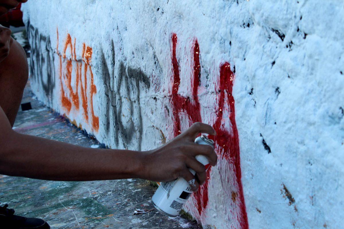 On Wednesday Nov. 9, 2016, students repainted The Rock following an altercation.
