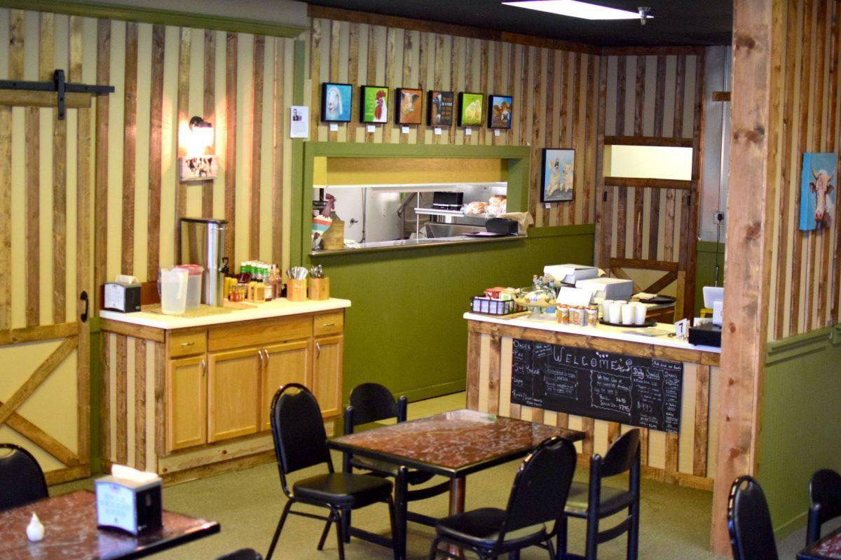 Inside the Sanctuary Vegan Cafe.