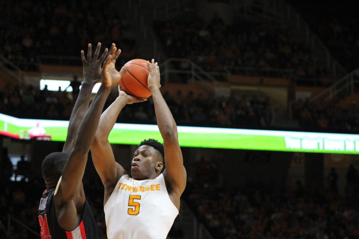Admiral Schofield, #5, against Georgia at Thompson-Boling Arena on February 11, 2017
 