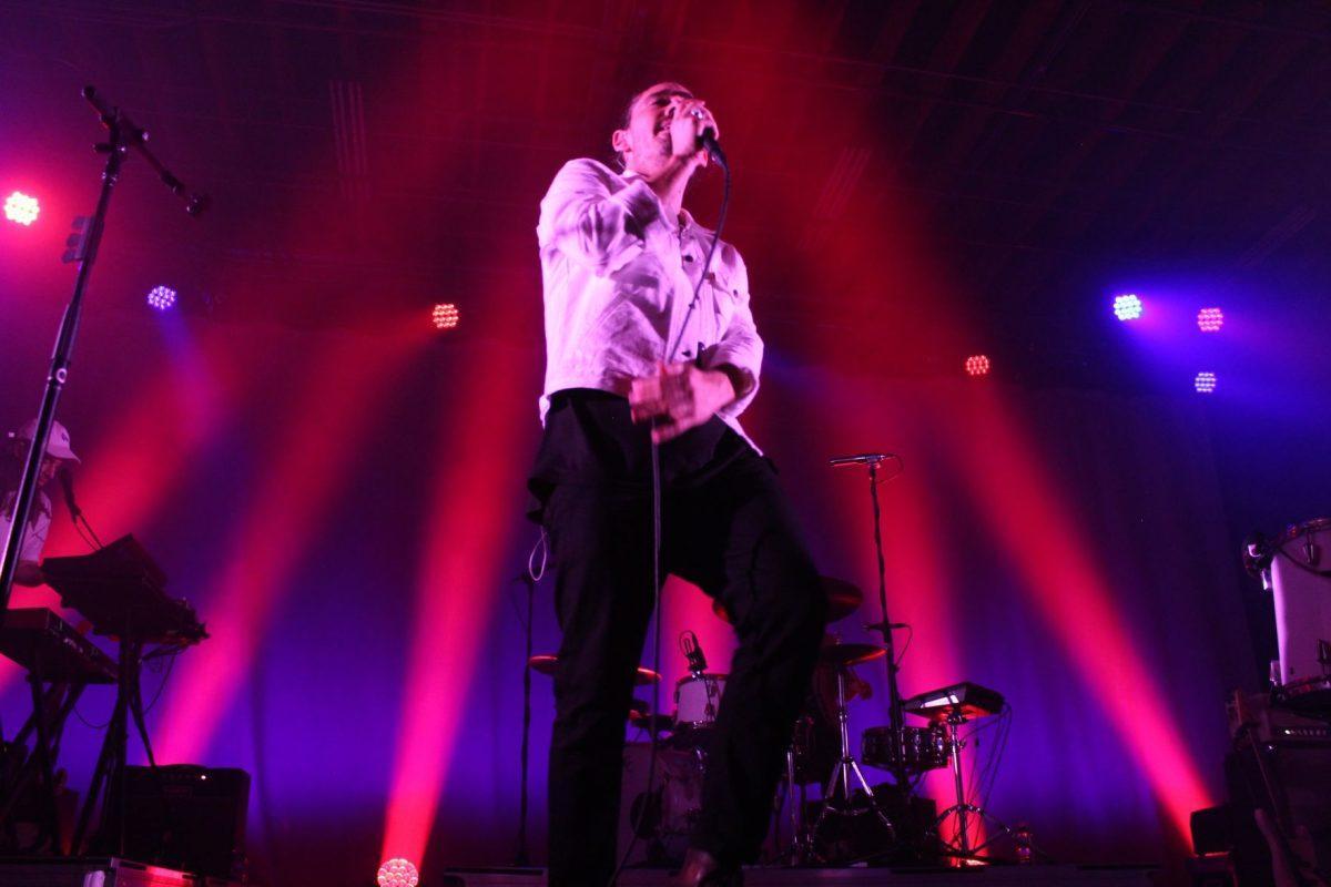 Lead singer of Local Natives Taylor Rice rocks out during the concert at The Mill and Mine.
