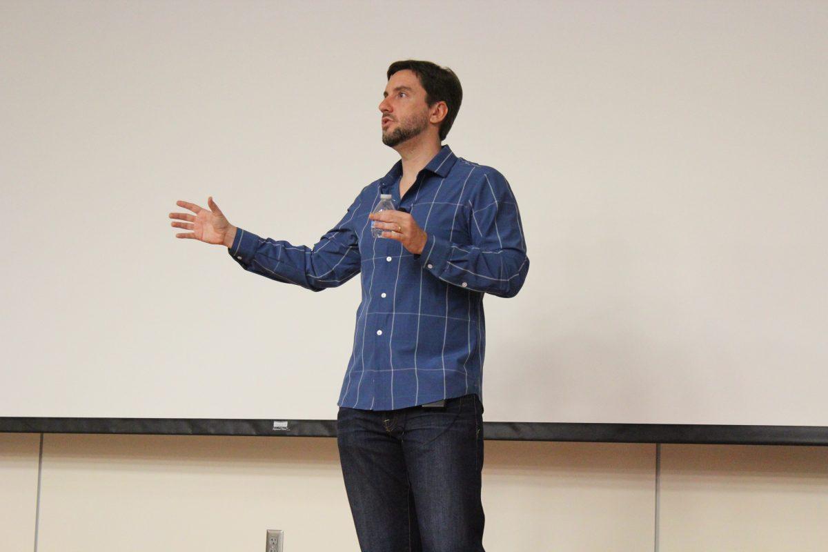 Clay Travis, the 37-year-old sports analyst from Nashville who writes for “Outkick the Coverage” and hosts a daily radio show, was the keynote speaker for UT's annual Social Media Week.
