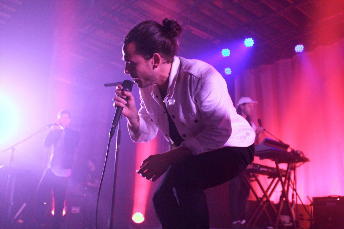Lead singer of Local Natives Taylor Rice rocks out during the concert at The Mill and Mine.