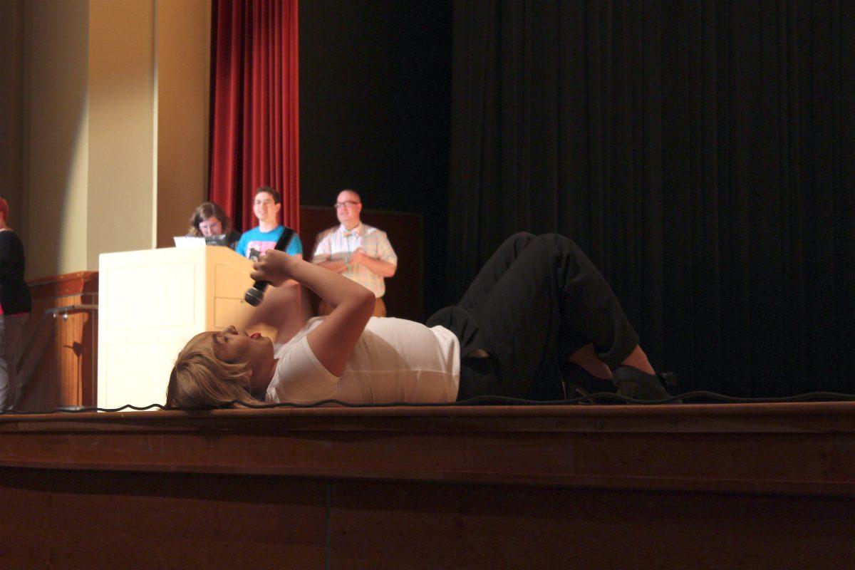 This was Ms. Dalia Black's last drag show at UT, doing two acts to celebrate.