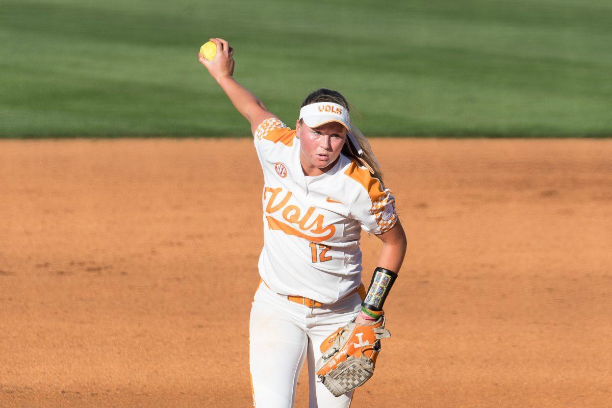 Caylan Arnold, #12, during the game against Tennessee State at Sherri Parker Lee Stadium on April 11, 2017.