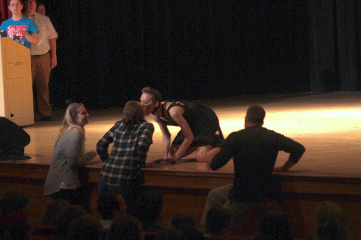Traci Smalls takes money from audience members during the show.