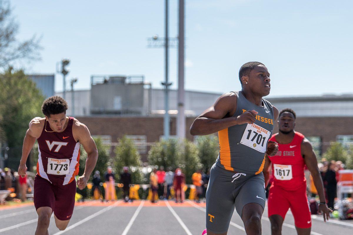 Christian Coleman during the Tennessee Relays at Tom Black track on April 7, 2017.