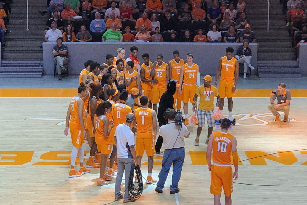 The Tennessee Volunteers during Rocky Top Tip Off at Thompson-Boling Arena on Oct. 13, 2017.