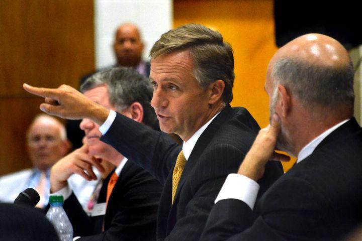 Tennessee Gov. Bill Haslam speaks before the UT Board of Trustees meeting on Thursday, June 23. The board approved a 12 percent tuition increase for students, a step the board feels will help UT move closer to a Top 25 university.