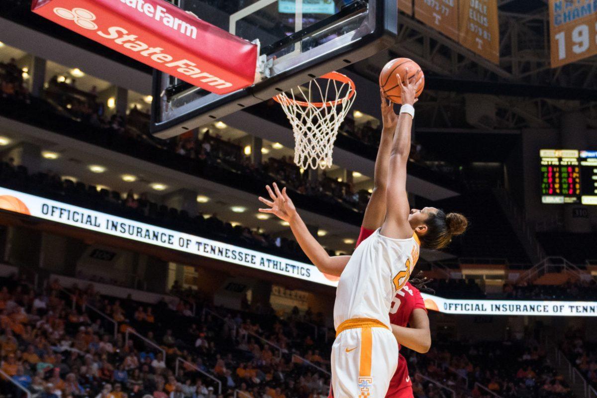 FILE - Mercedes Russell, #21, during the game against Ole Miss at Thompson-Boling Arena on Jan. 25, 2018.