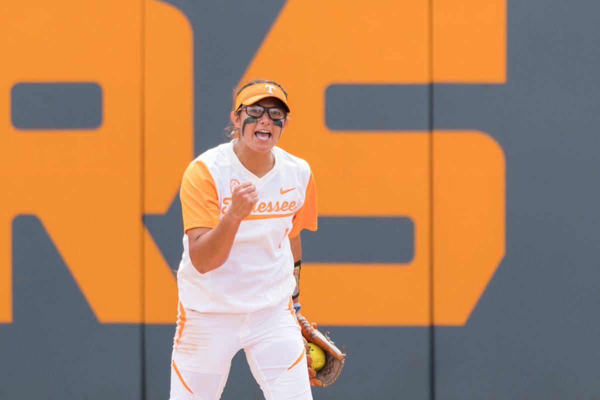FILE - Matty Moss, #1, during the NCAA super regional game against Texas A&amp;M at Sherri Parker Lee Stadium on May 28, 2017.