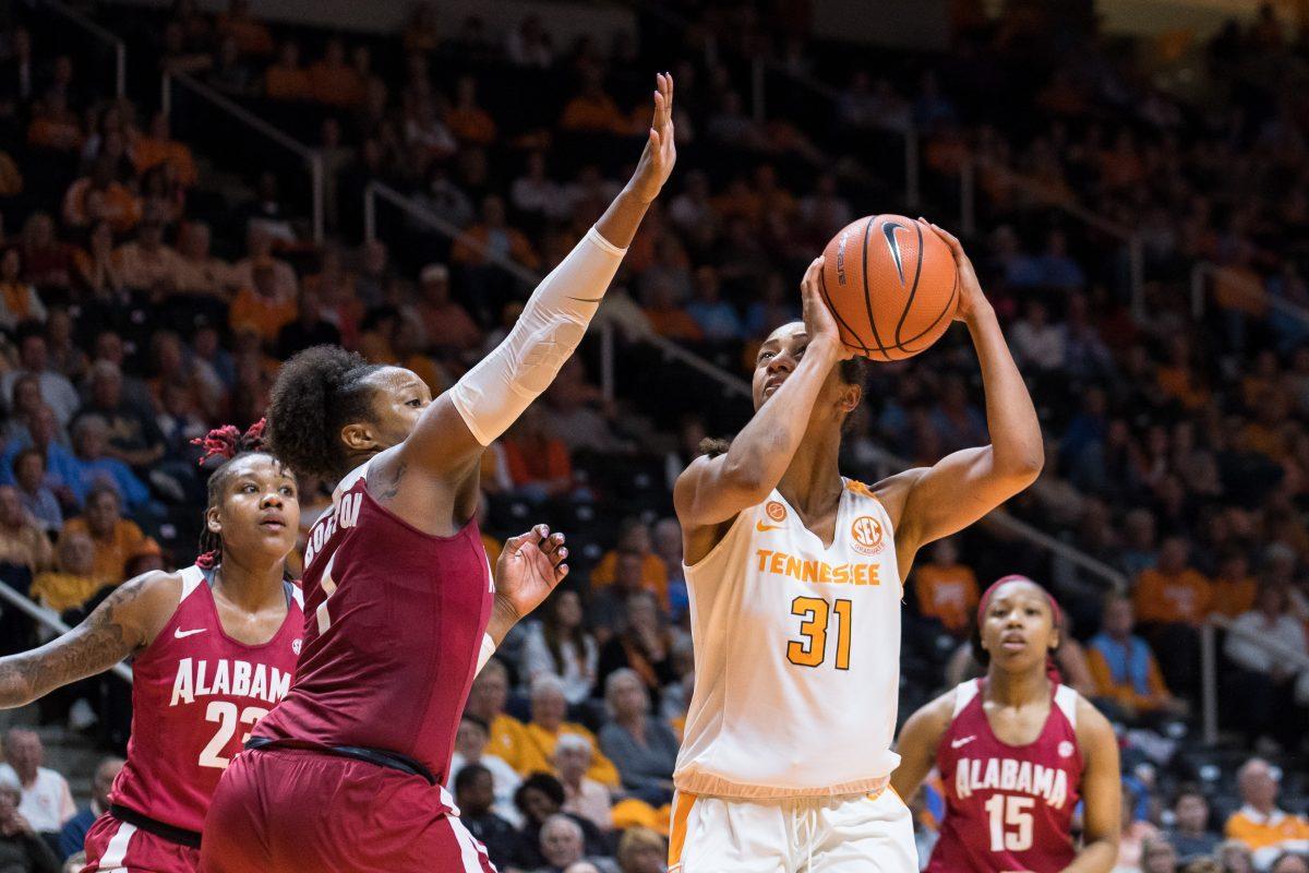 FILE - Jaime Nared, #31, during the game against Alabama at Thompson-Boling Arena on Feb. 15, 2018.