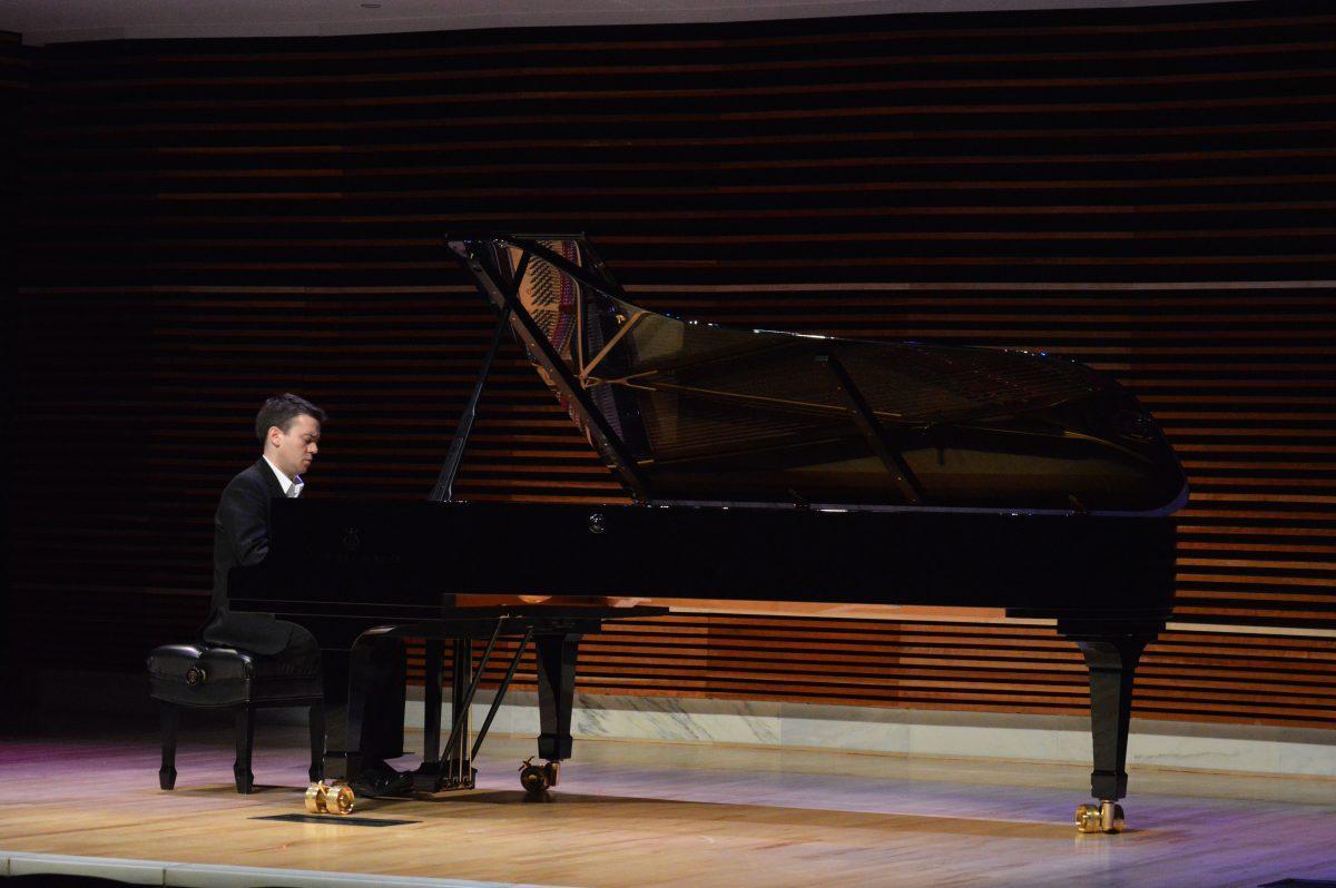 Cathal Breslin performed at his piano recital in the Sandra G. Powell Recital Hall on Feb. 13, 2018. 