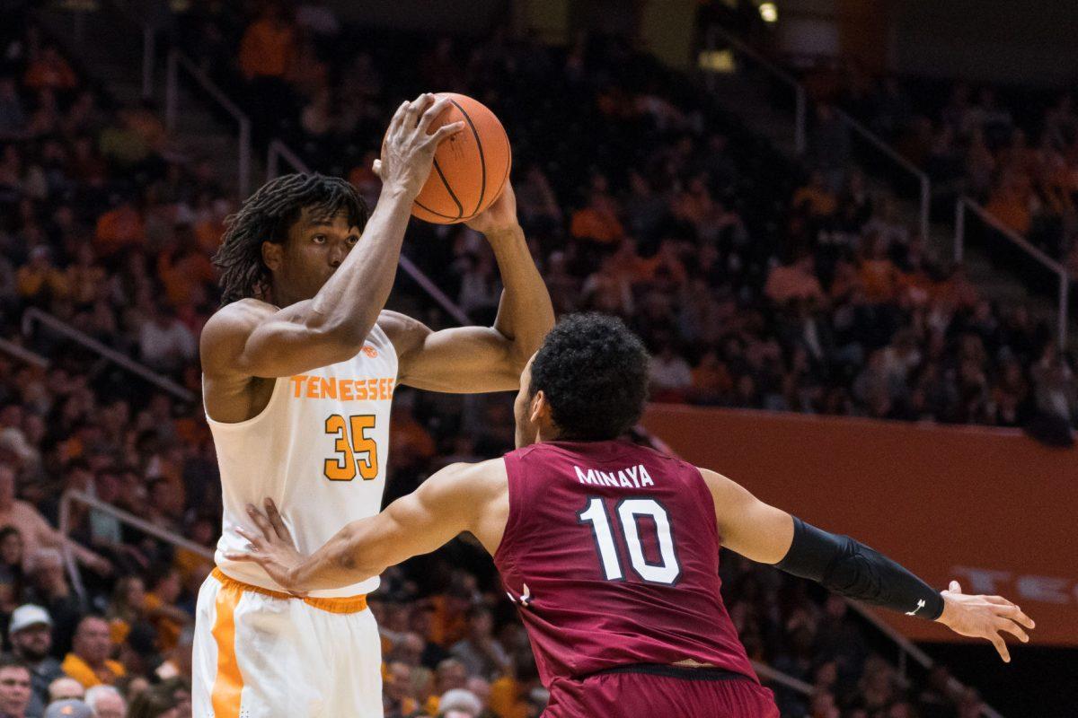 FILE - Yves Pons, #35, during the game against South Carolina at Thompson-Boling Arena on Feb. 13, 2018.