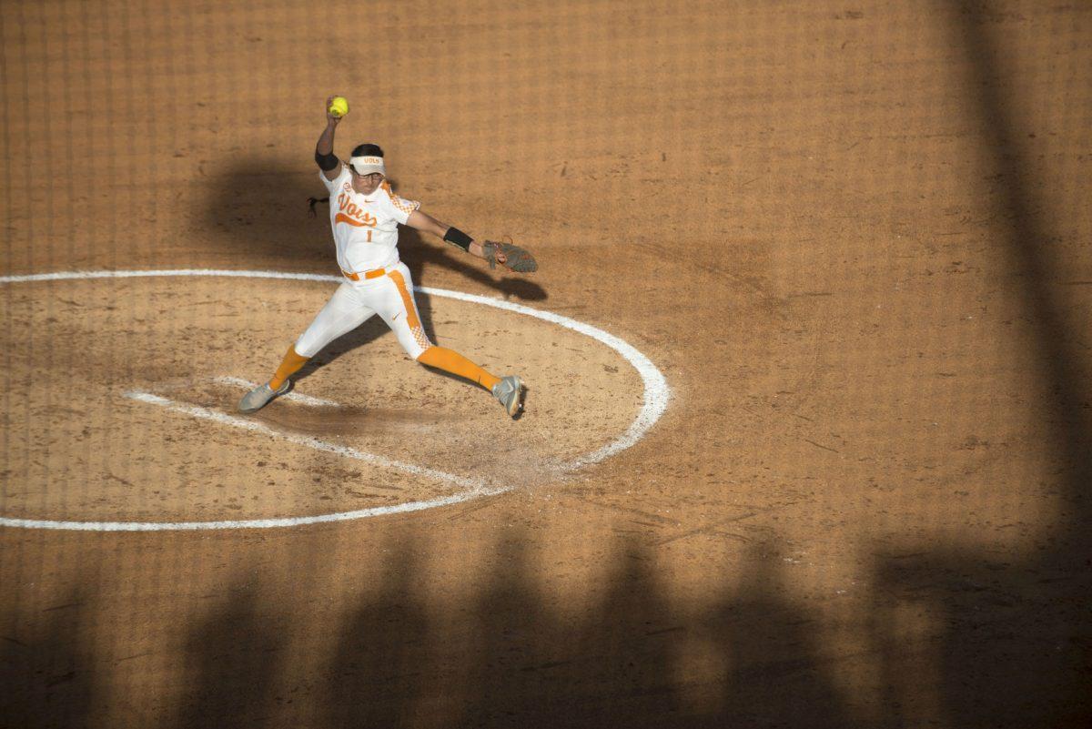 University of Tennessee Pitcher Matty Moss, #1, during the game against Georgia on March 31, 2018.