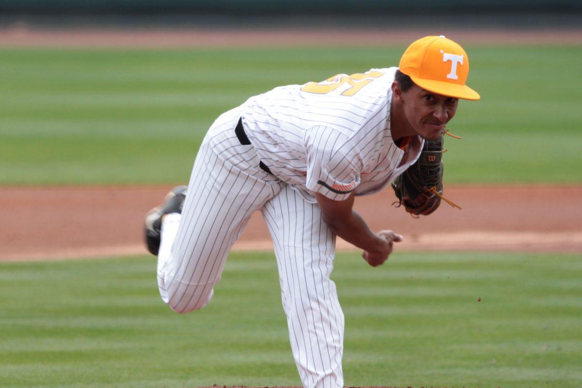 Will Neely in game three against the Texas A&amp;M Aggies on Aril 22, 2018.