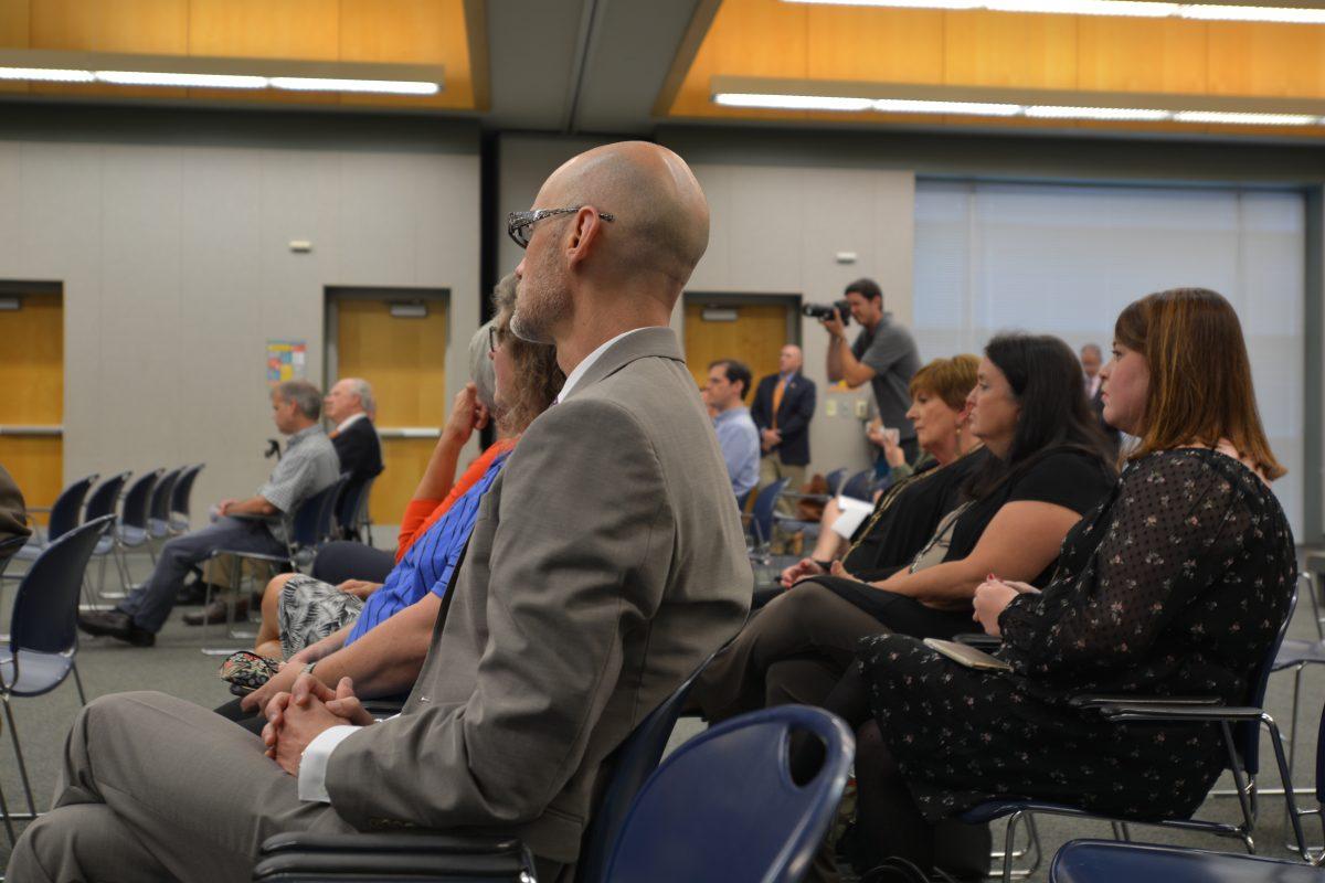 President Jo DiPietro discusses his upcoming departure in November at a press conference on Sept. 17, 2018. 