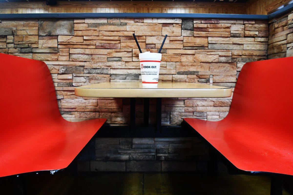 Share a milkshake at cookout for a fun and easy night out.