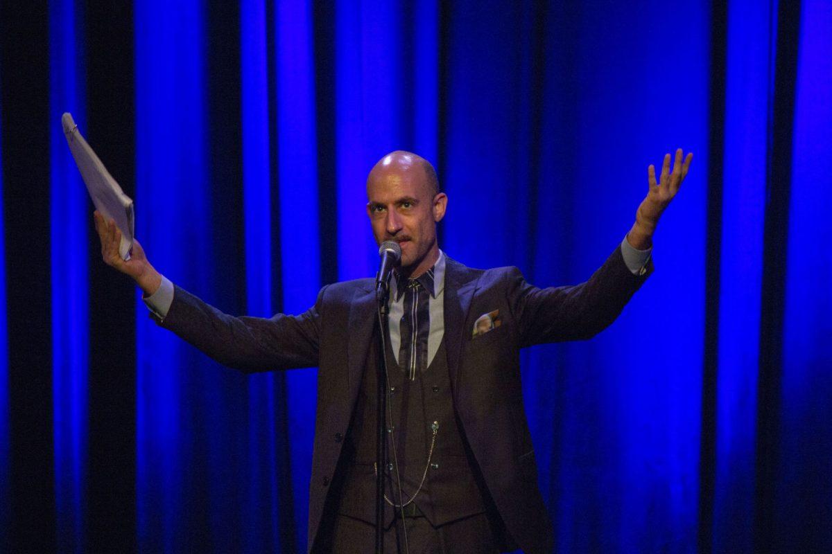 Knoxville native Cecil Baldwin performs for the Welcome To Night Vale show at the Bijou Theatre on October 1, 2018. 
