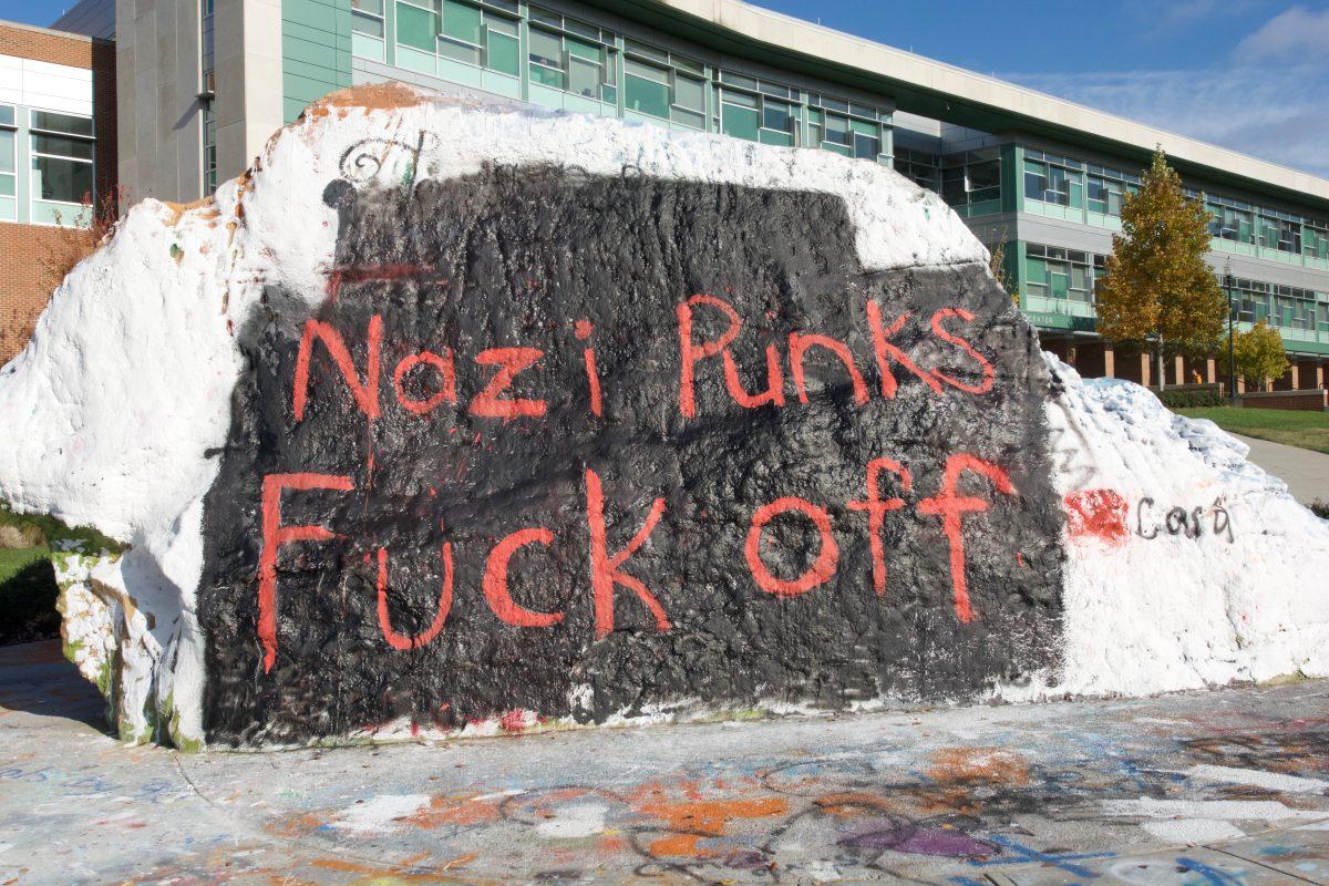 On Nov. 16, the Rock was painted "Nazi Punks F*** Off" in response to recent speech presented on the Rock in the last couple weeks. 