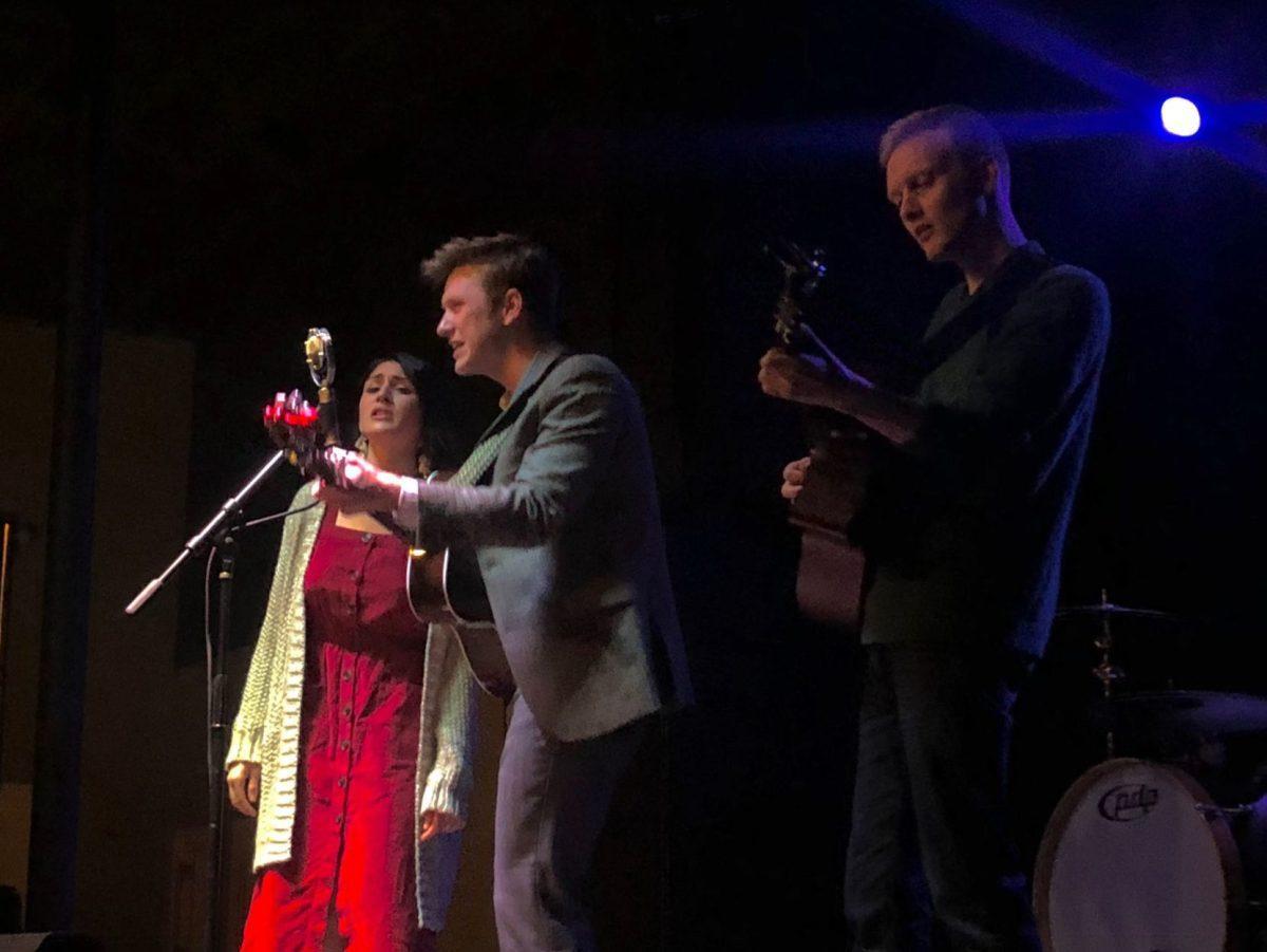 From left to right, Aubrey Mullins, Travis Bigwood and Cord Johnson open for John Paul White at The Outpost on Saturday, November 10, 2018.