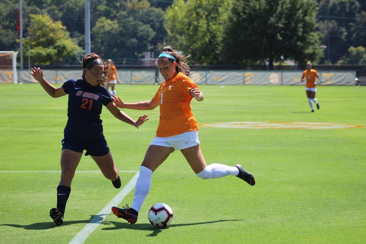 Meghan Flynn, #1, during game against UT-Martin on Sept. 2, 2018 at Regal Soccer Stadium.