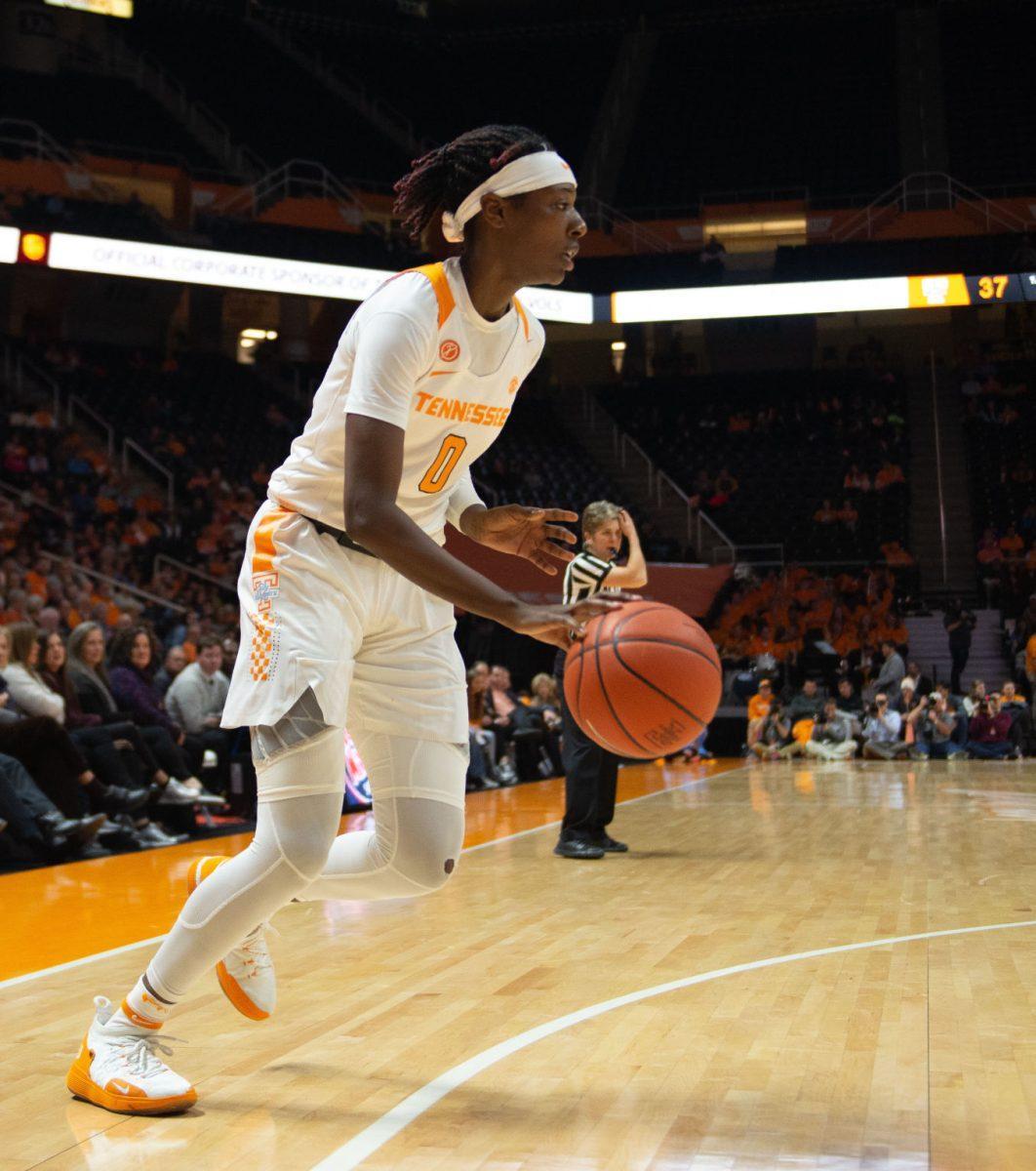 Rennia Davis, #0, during game against Florida on Jan. 31, 2019 at Thompson-Boling Arena.