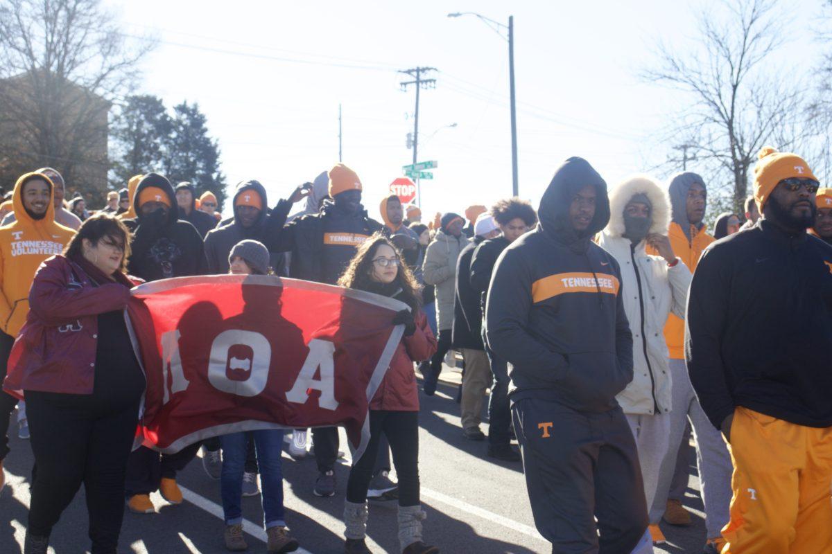 Members of the Knoxville community came together on Jan. 21, 2019 to march in the MLK Day parade beginning in Chilhowee Park. 