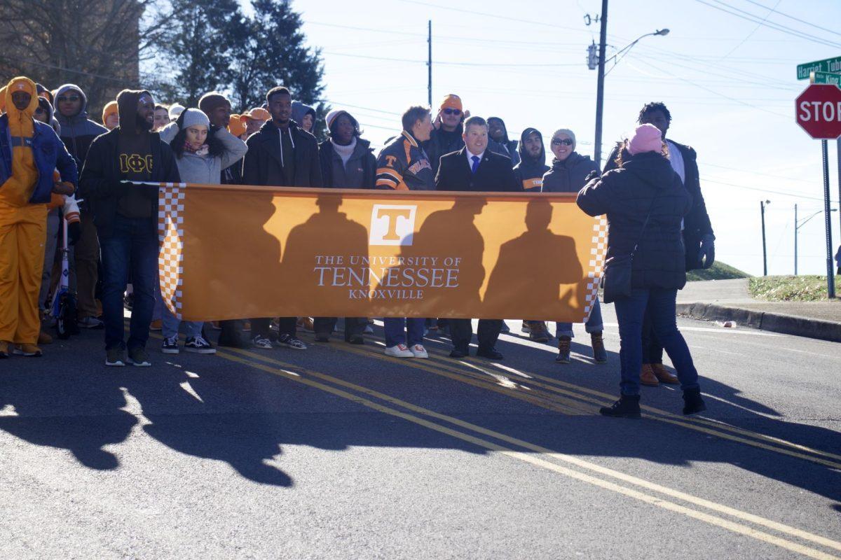 The University of Tennessee marches in the MLK Day Parade on Jan. 21, 2019 at Chilhowee Park. 