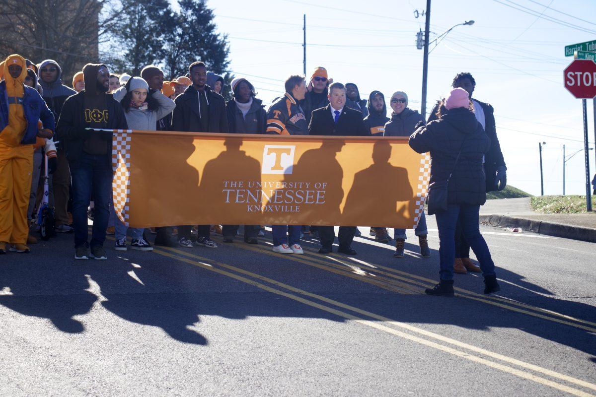 The University of Tennessee marches in the MLK Day Parade on Jan. 21, 2019 at Chilhowee Park. 