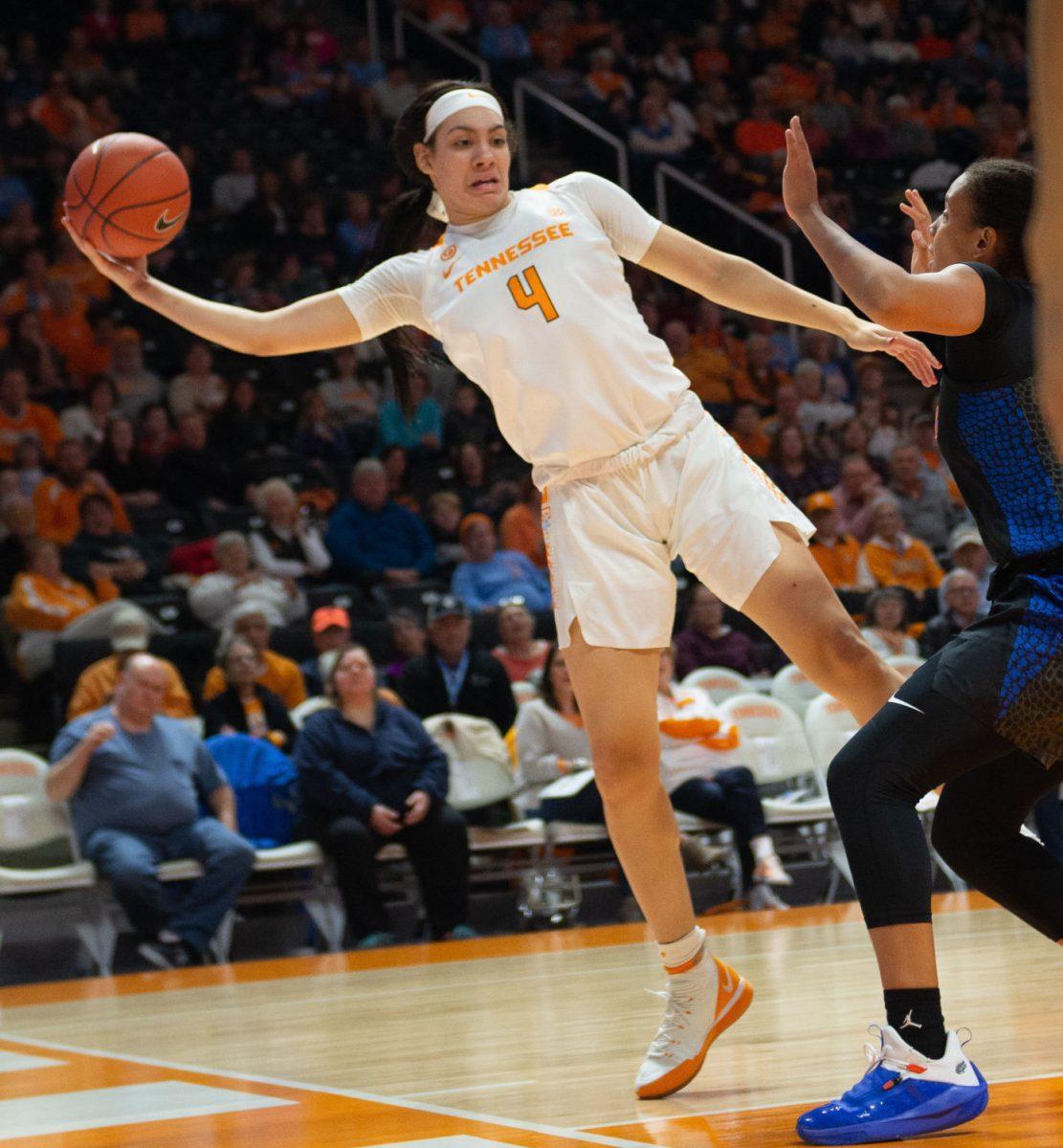 Mimi Collins, #4, during game against Florida on Jan. 31, 2019 at Thompson-Boling Arena.